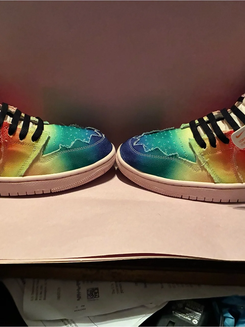 Jordan Men's J. Balvin Rainbow Low-Top Sneakers - Blue Green Yellow Orange Red
